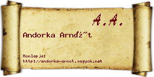 Andorka Arnót névjegykártya